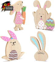 Oster Hasen Set Holz Deko Figuren FüR FrüHling Ostern 4 StüCk