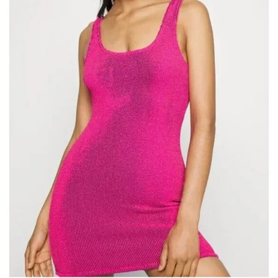 Good American Always Fits Sculpt Cover-up Dress In Fuchsia 0/00 | eBay