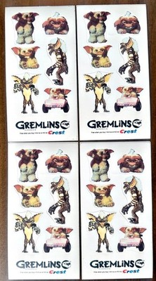 1984 Gremlins Lot of 4  sheets of stickers  by Crest Gizmo & Stripe