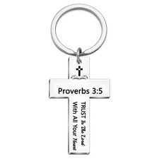 Cross Keychain for Men Women Christian Bible Verse Gifts Religious Gifts Jesus K
