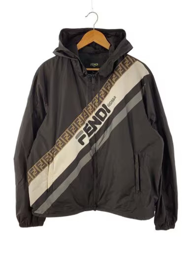 FENDI / Reversible bomber jacket / FF logo / Size 50 / Polyester / Black / FAA59