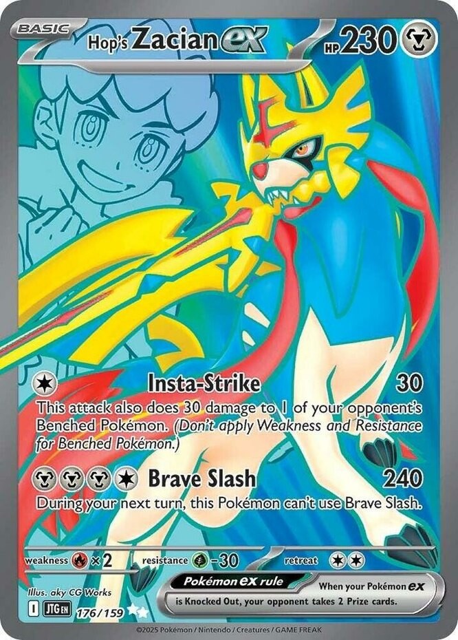 Pokemon Hop's Zacian ex - 176/159 - Ultra Rare NM-Mint Journey Together