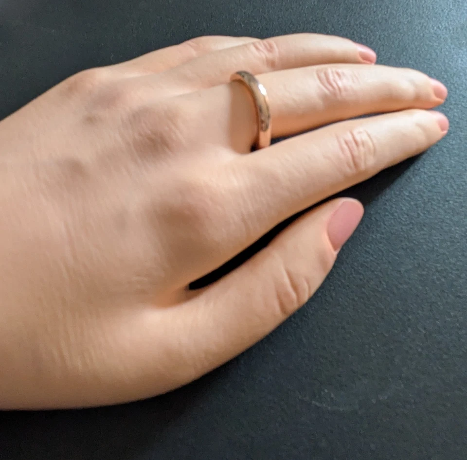 Links of London Rose Gold on Sterling Silver Curved Band Ring, Sz.P, Boxed - Image 4 of 4