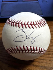 TREVOR MAY SIGNED AUTOGRAPHED OML BASEBALL!  Twins, Mets, Athletics!