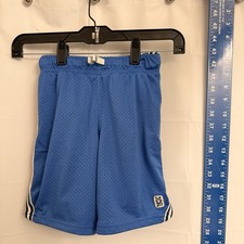 MVP Boys Blue/White Mesh Athletic Shorts 4/5 Polyester Drawstring Elastic E3