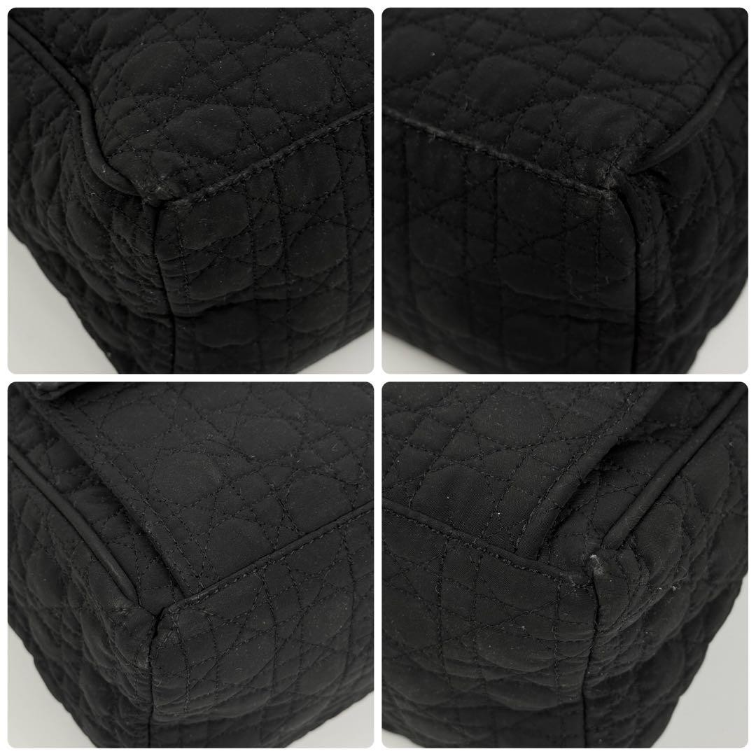 Christian Dior Cannage Shoulder Bag Black Canvas  Authentic thumbnail 16