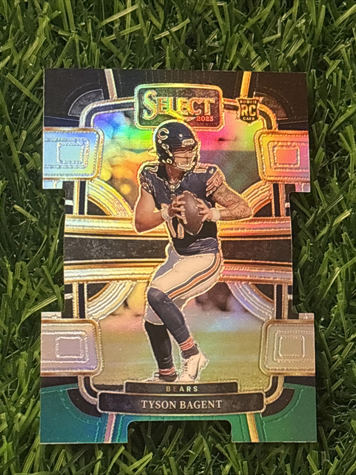 2023 Panini Select - Concourse Tyson Bagent #18 Black & Green Prizm Die-Cut (RC)