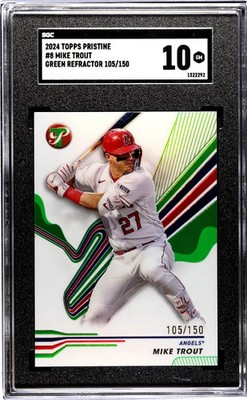 2024 Topps Pristine Mike Trout #8 Green Refractor SGC 10