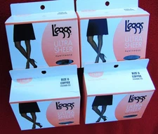 L'EGGS ~ ULTRA SHEER PANTYHOSE ~ COLOR: COFFEE~ Size D ~ 4 BOXES ~ S