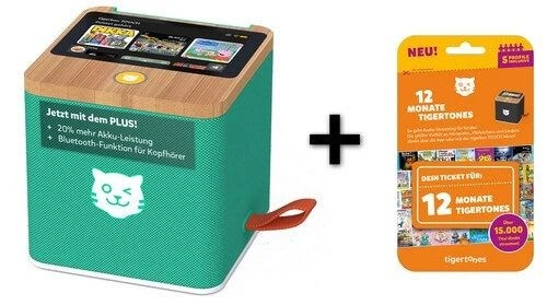 Bundle: tigerbox Touch PLUS (grün) im Set mit 12-Monate tigertones tigerticke...