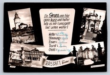 Rastatt Baden Germany Multi-View Wasserturm Schloss 1953 RPPC Postcard