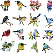 12PCS Mixed Style Birds Embroidery Patches Cute Birdie Iron on Patches Sew 
