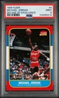 Graded 1996 Fleer Michael Jordan #4 DOE Rookie Reprint Card PSA 9 Mint