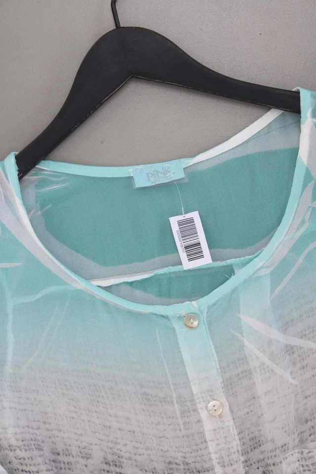 ✅ pink Classic Bluse für Damen Gr. OneSize, L 3/4 Ärmel türkis ✅ - Bild 2 von 4