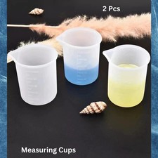 (2pcs Silicone measuring cups, 100ml silicone cup resin non-stick mixing cup)