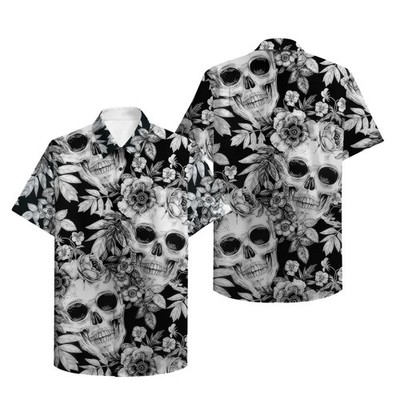 Aloha Skull Hawaiian Shirt Beach Top Men Women