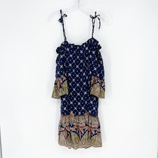 Umgee Boho Tie Off Shoulder Mini Dress Size Small