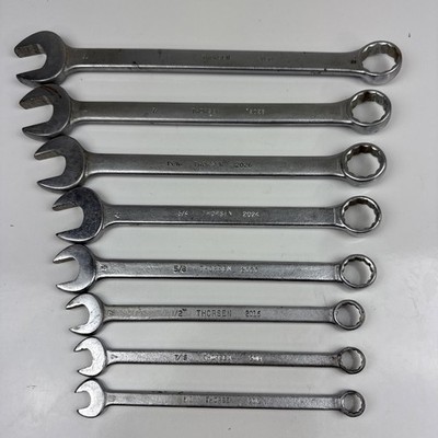 Vintage Thorsen 8 piece SAE Combination Wrench Set 3/8 - 15/16  - Made in USA