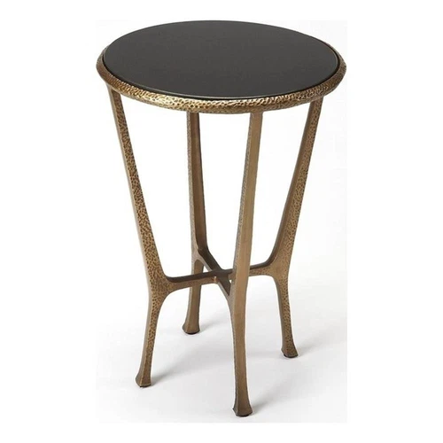 Butler Specialty Company Flavio Metal And Stone Accent Table - Black / Bronze - Picture 1 of 4