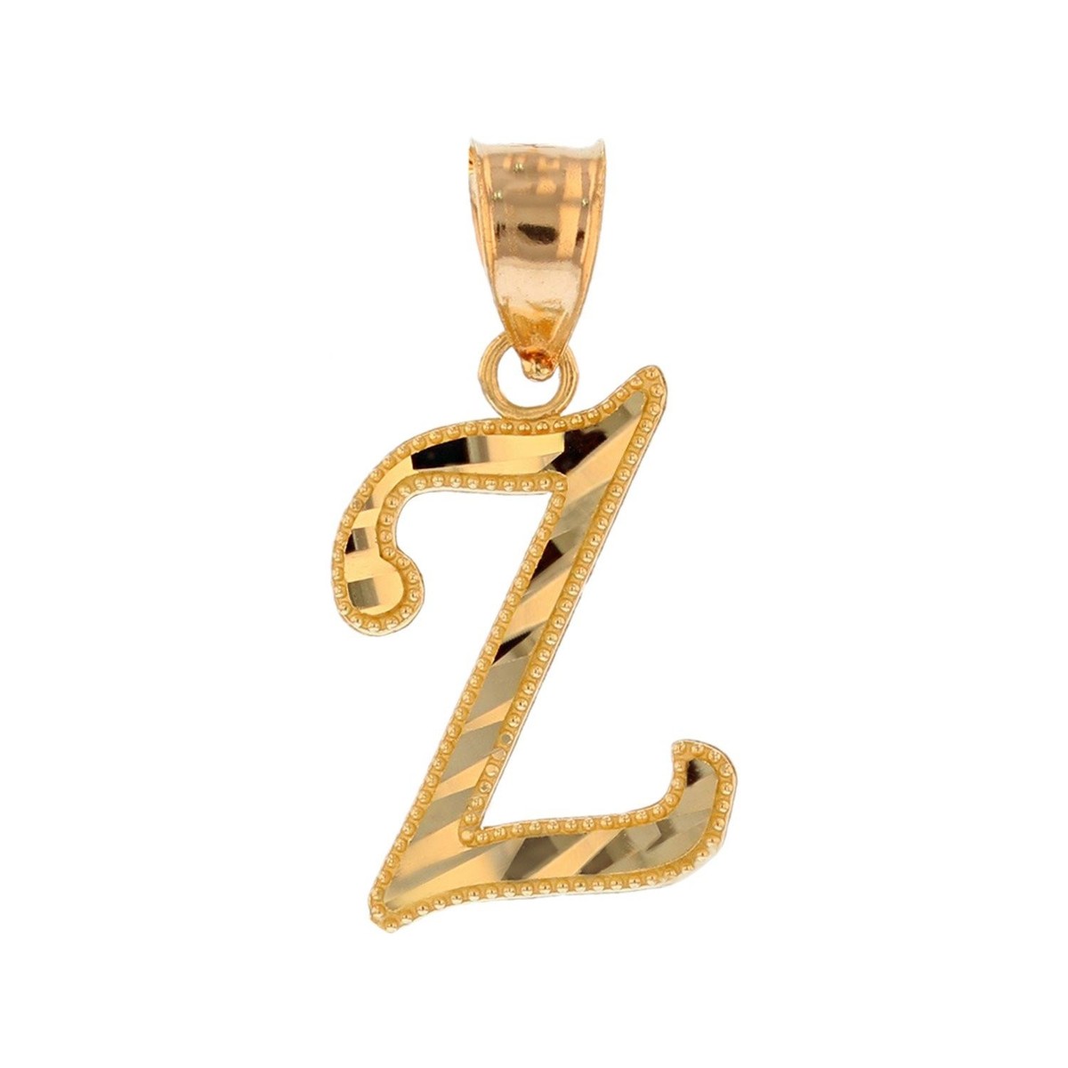 10k or 14k Real Yellow Gold Ladies Tendy Chic Cursive Inital