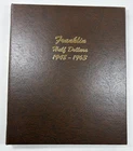 1948-1963 Franklin Half Dollar Complete 35 Coin BU/Proof Set w/ Dansco Album