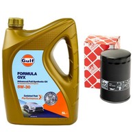 MotoröL Set Gulf Formula GVX 5W-30 5 Liter + ÖLfilter FüR Audi Seat Skoda VW