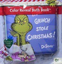 Infantino The Grinch Dr. Seuss Color Reveal Bath Book for Baby/Toddler