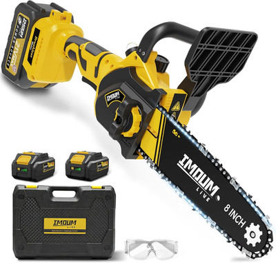 8 Inch Mini Chainsaw Cordless, Brushless Electric Chainsaw with 2X 21V 3.0Ah Bat