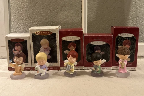 Hallmark Keepsake Vtg Ornaments MARY’S ANGELS Series Lot Of 5 1995-1999