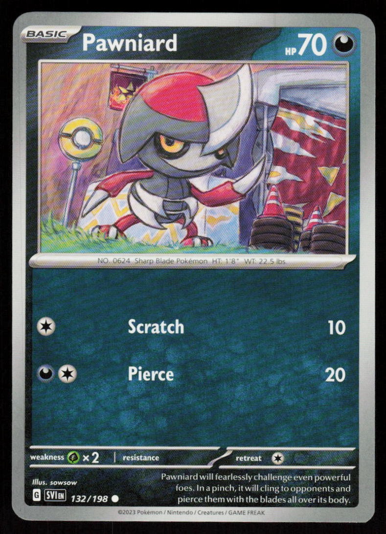 Pawniard 132/198 Common Scarlet & Violet Pokemon Near Mint