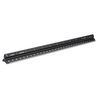 Alumicolor Aluminum Architect Solid Drafting Scale, 12IN, Black 12 Inch