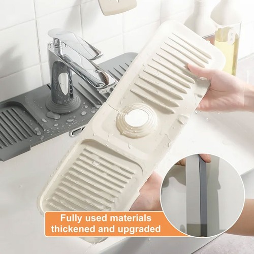 Faucet Splash Guard Silicone Sink Drip Water Mat Pad Drying Tray Kitchen Bath UK - Picture 9 of 18
