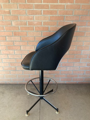 Vintage Mid Century Modern Atomic Swivel Stool Chrome Adjustable Chair Bar Retro - Picture 4 of 13