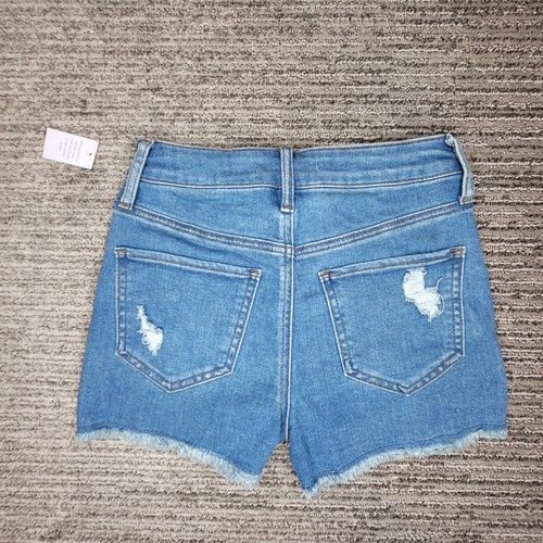 So Size 3/26 Girls Shorts Distress Hi Rise Shortie Patches Denim Blue - Picture 4 of 10