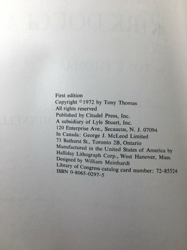 Kirk Douglas. Signed first edition : The Films of Kirk Douglas - Picture 6 of 12