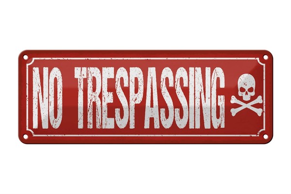 Blechschild Spruch 27X10 Cm No Trespassing Metall Deko Schild Tin Sign-image
