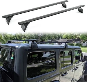 Aluminum Roof Rail Rack Cross Bars Crossbars For 2007-2022Jeep Wrangler JL JK