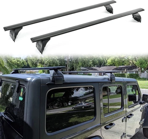 Aluminum Roof Rail Rack Cross Bars Crossbars For 2007-2022Jeep Wrangler JL JK
