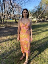 Y2K Silk Tea Length Summer Sundress 