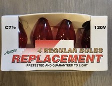  4-Pack Transparent Red Christmas XMAS Replacement Regular Light Bulbs C7-1/2