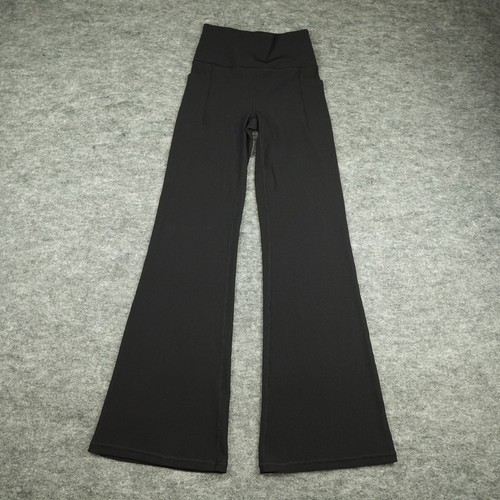 Athleta Leggings Damen klein schwarz Salutation Stash Rib Flare Pants Gym Yoga