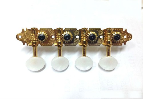 A style 1/14 Mandolin Gold-plated tuners with white color button 346G-SW - Picture 2 of 5