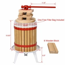 Fruit Wine Press  Solid Wood Basket Cider Press Apple Berries Press 