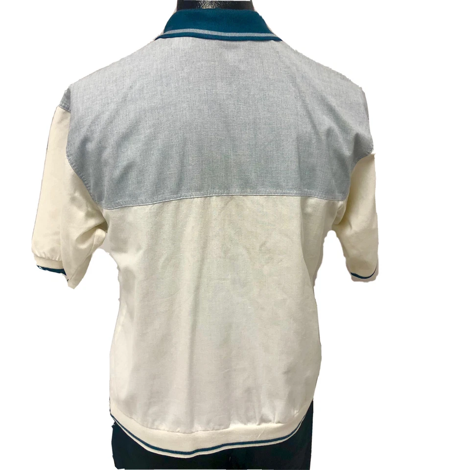 De Colección Años 80 Pierre Cardin Hombres Azul Blanco COLOR BLOCK Polo Pull Over SURFER Camisa S Foto 3 de 4