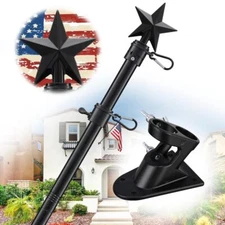 Flag Pole Holder for Outside House - 5ft Tangle Free Porch Flag Pole Kit with...