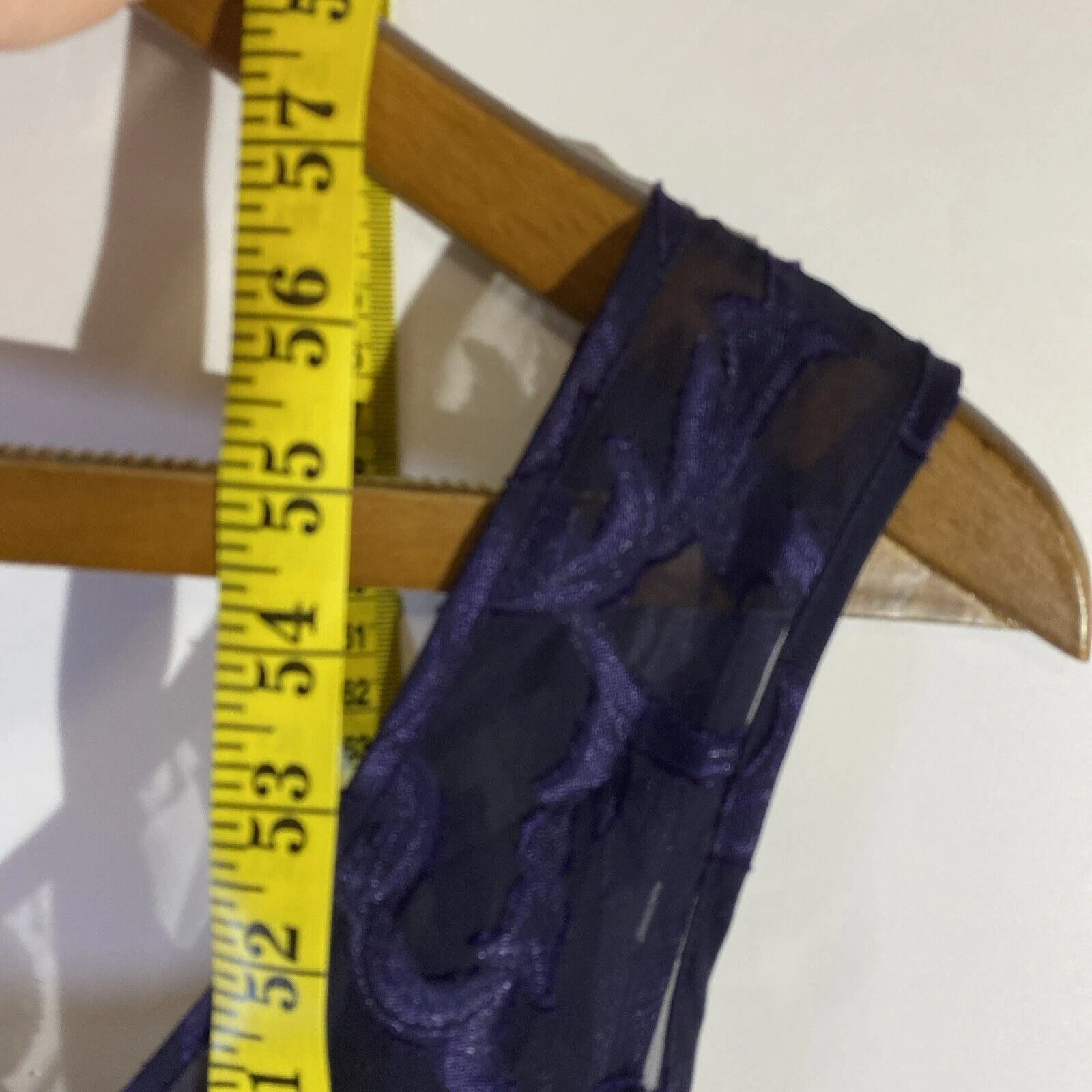 UNDERCOVER Abito Slip Vintage Victoria’s Secret Etichetta Corona Oro Viola Profondo Burnout Maxi M