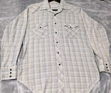 VTG Wrangler Shirt Men 16-34 Permanent Press Pearl Snap Cowboy Western USA Made