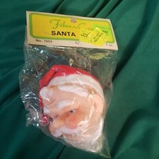 Vintage Fibre Craft Mr Santa Claus Doll Head Ornament 2 1/4 New in Package