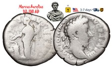 Ancient Roman Empire Coin Silver Denarius Marcus Aurelius 161 180 AD #32106