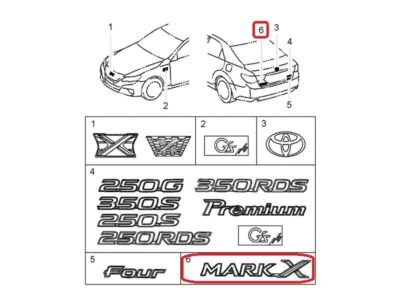 Toyota Genuine MARK X Reiz Emblem Rear GRX130 GRX133 GRX135 75471